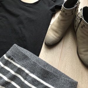Gap outfit Ballet Scoop Tee and Midi Ribbed Skirt